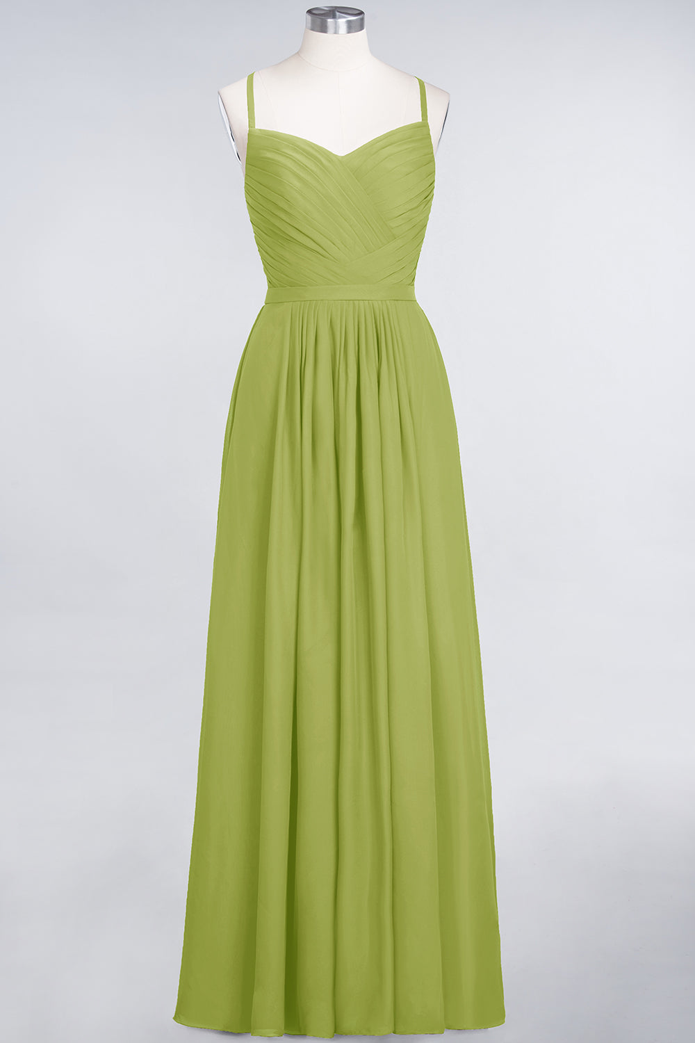 Glamorous Spaghetti Straps Sweetheart Ruffle Chiffon Bridesmaid Dress Online