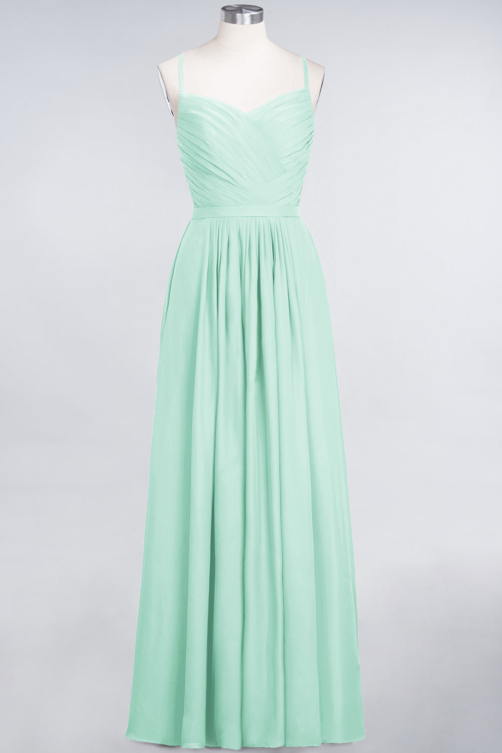 Glamorous Spaghetti Straps Sweetheart Ruffle Chiffon Bridesmaid Dress Online