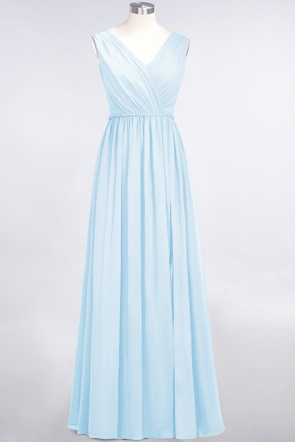 Glamorous TulleV-Neck Ruffle Burgundy Bridesmaid Dress Online