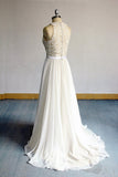 Glamorous White Appliques Chiffon Wedding Dress Sleeveless Ruffles A-line Bridal Gowns On Sale