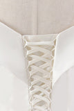 Glamorous White Satin Ruffles Wedding Dresses Off-the-shoulder A-line Bridal Gowns Online