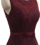 Gorgeous Burgundy Mermaid Prom Dress With Lace Appliques Online