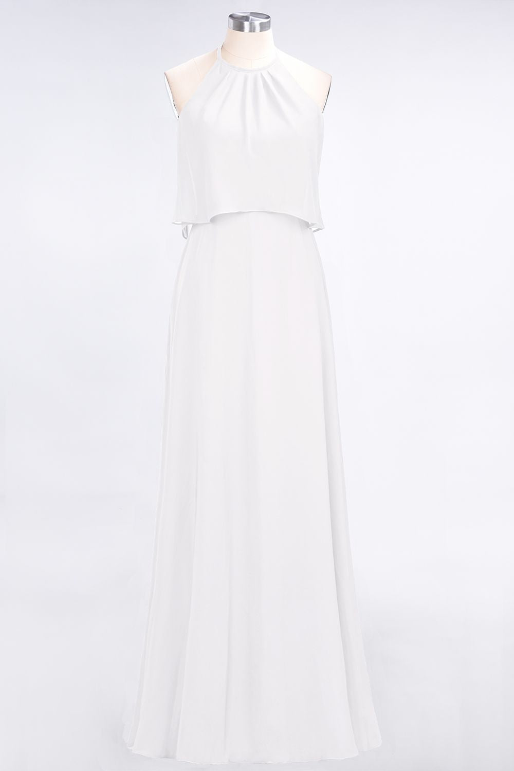 Gorgeous Chiffon Flounced Crinkle Sheath Long Burgundy Bridesmaid Dresses