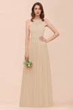 Gorgeous Chiffon Halter Ruffle Affordable Long Bridesmaid Dress