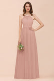 Gorgeous Chiffon Halter Ruffle Affordable Long Bridesmaid Dresses