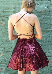 Gorgeous A-line Sweetheart Sequined Homecoming Dress