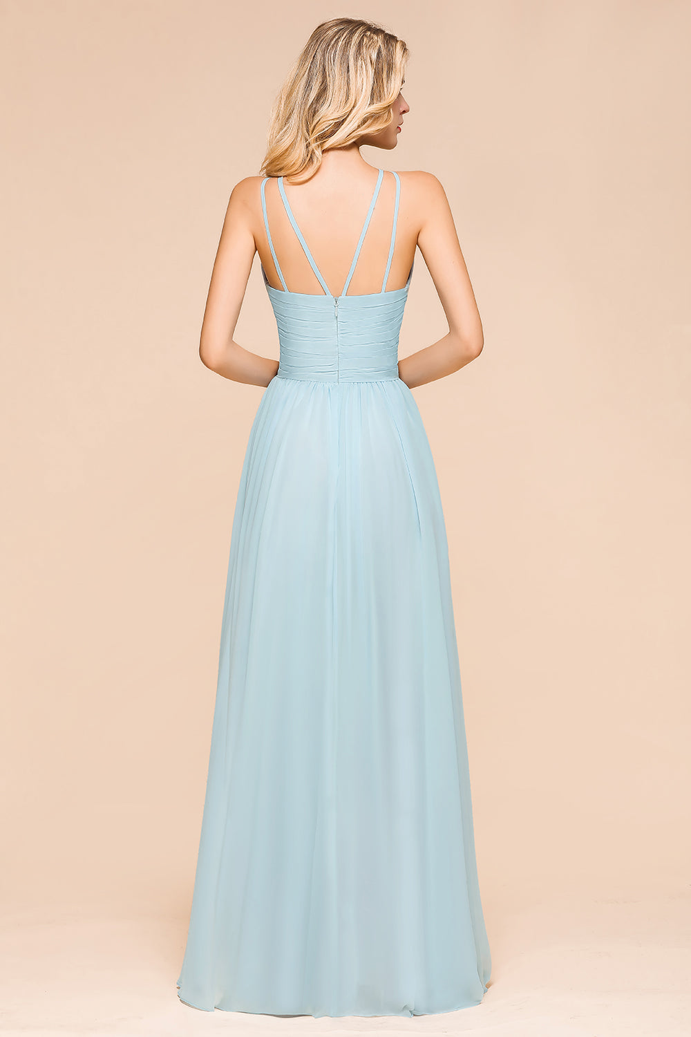 Gorgeous Halter Ruffle Sky Blue Affordable Bridesmaid Dresses Newinlook Gorgeous Halter Ruffle Sky Blue Affordable Bridesmaid Dresses Newinlook