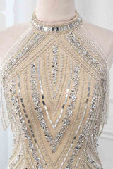 Gorgeous High-Neck Sleeveless Mermaid Prom Dresses with Rhinestoes Online