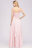 Gorgeous Lace Jewel Affordable Pink Bridesmaid Dress with Beadings