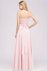 Gorgeous Lace Jewel Affordable Pink Bridesmaid Dress with Beadings