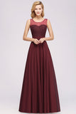 Gorgeous Lace Jewel Affordable Pink Bridesmaid Dress with Beadings