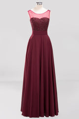 Gorgeous Lace Jewel Affordable Pink Bridesmaid Dress with Beadings