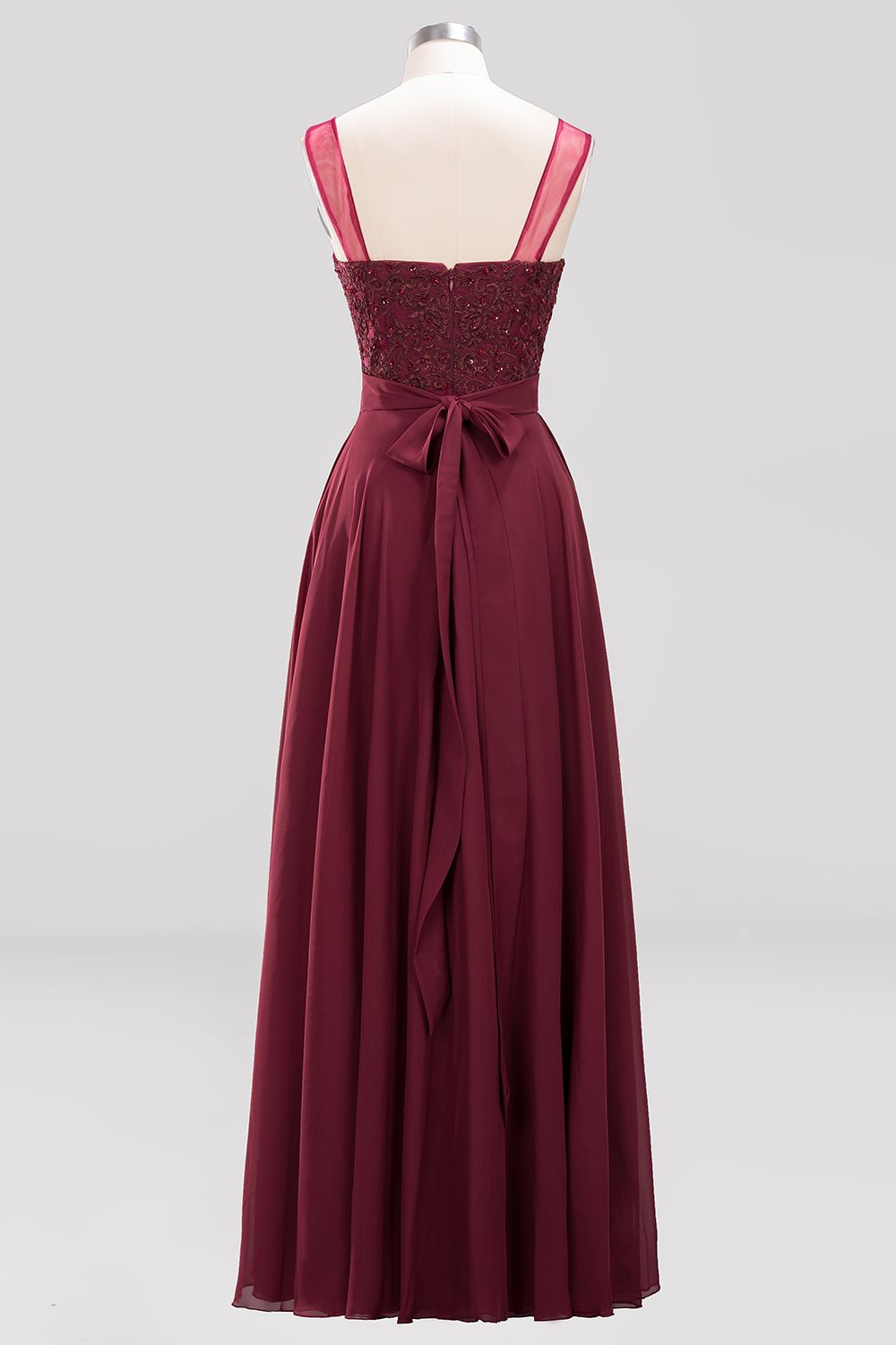 Gorgeous Lace Jewel Affordable Pink Bridesmaid Dress with Beadings