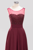 Gorgeous Lace Jewel Affordable Pink Bridesmaid Dress with Beadings