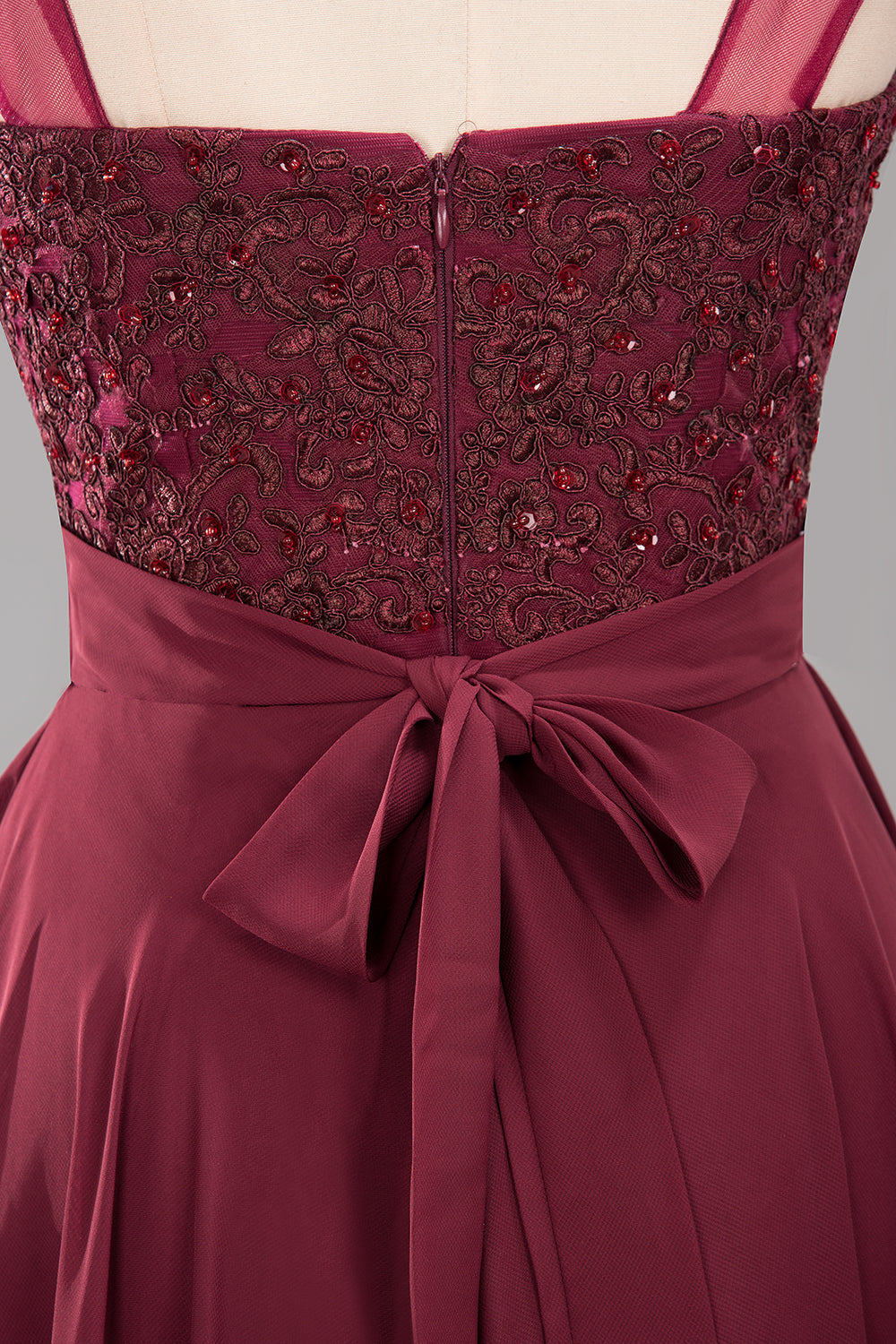 Gorgeous Lace Jewel Affordable Pink Bridesmaid Dress with Beadings