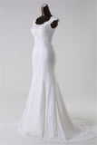Gorgeous Lace Jewel Mermaid White Wedding Dresses with Appliques Online