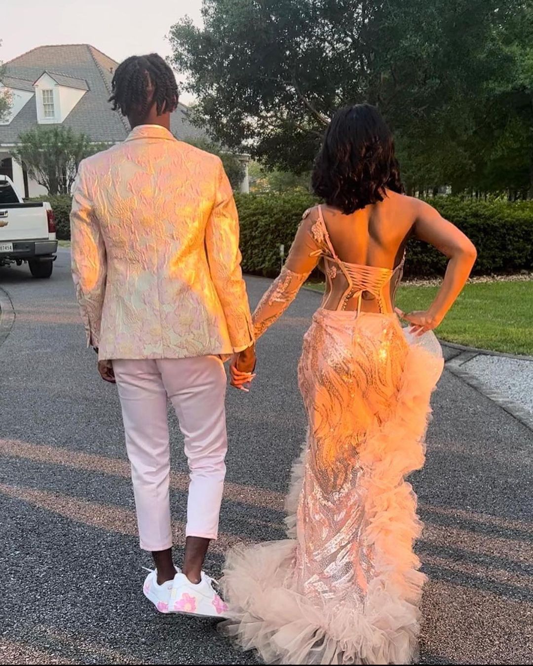 Glamorous Pink Mermaid One-Shoulder Long Sleeve Prom Dress with High S Newinlook Glamorous Pink Mermaid One-Shoulder Long Sleeve Prom Dress with High S Newinlook