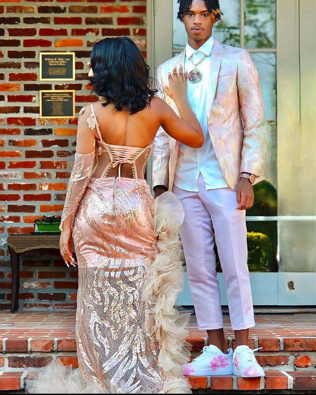 Glamorous Pink Mermaid One-Shoulder Long Sleeve Prom Dress with High S Newinlook Glamorous Pink Mermaid One-Shoulder Long Sleeve Prom Dress with High S Newinlook
