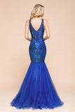 Gorgeous Royal Blue Mermaid Prom Dress Long Sequins Evening Party Gowns Online