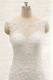 Gorgeous Sleeveless Appliques Beadings Wedding Dress Jewel Tulle White Bridal Gowns On Sale