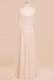Gorgeous Spaghetti Straps Flounced Crinkle Affordable Bridesmaid Dresses with Slit