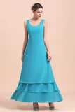 Gorgeous Square Neck Flowers Layers Mother of Bride Dress with Long Wraps