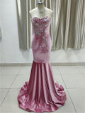 Gorgeous Strapless Sweetheart Long Prom Dress with Appliques Beadings Online
