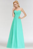 Gorgeous Sweetheart Ruched Long Bridesmaid Dress Dusty Rose Chiffon Strapless Maid of Honor Dress