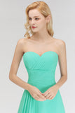 Gorgeous Sweetheart Ruched Long Bridesmaid Dress Dusty Rose Chiffon Strapless Maid of Honor Dress