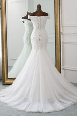 Gorgeous Tulle Sweetheart Long Mermaid Wedding Dresses with Lace Online