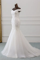 Gorgeous Tulle Sweetheart Long Mermaid Wedding Dresses with Lace Online