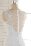 Gorgeous White Mermaid Lace Wedding Dresses With Appliques Jewel Sleeveless Bridal Gowns Online