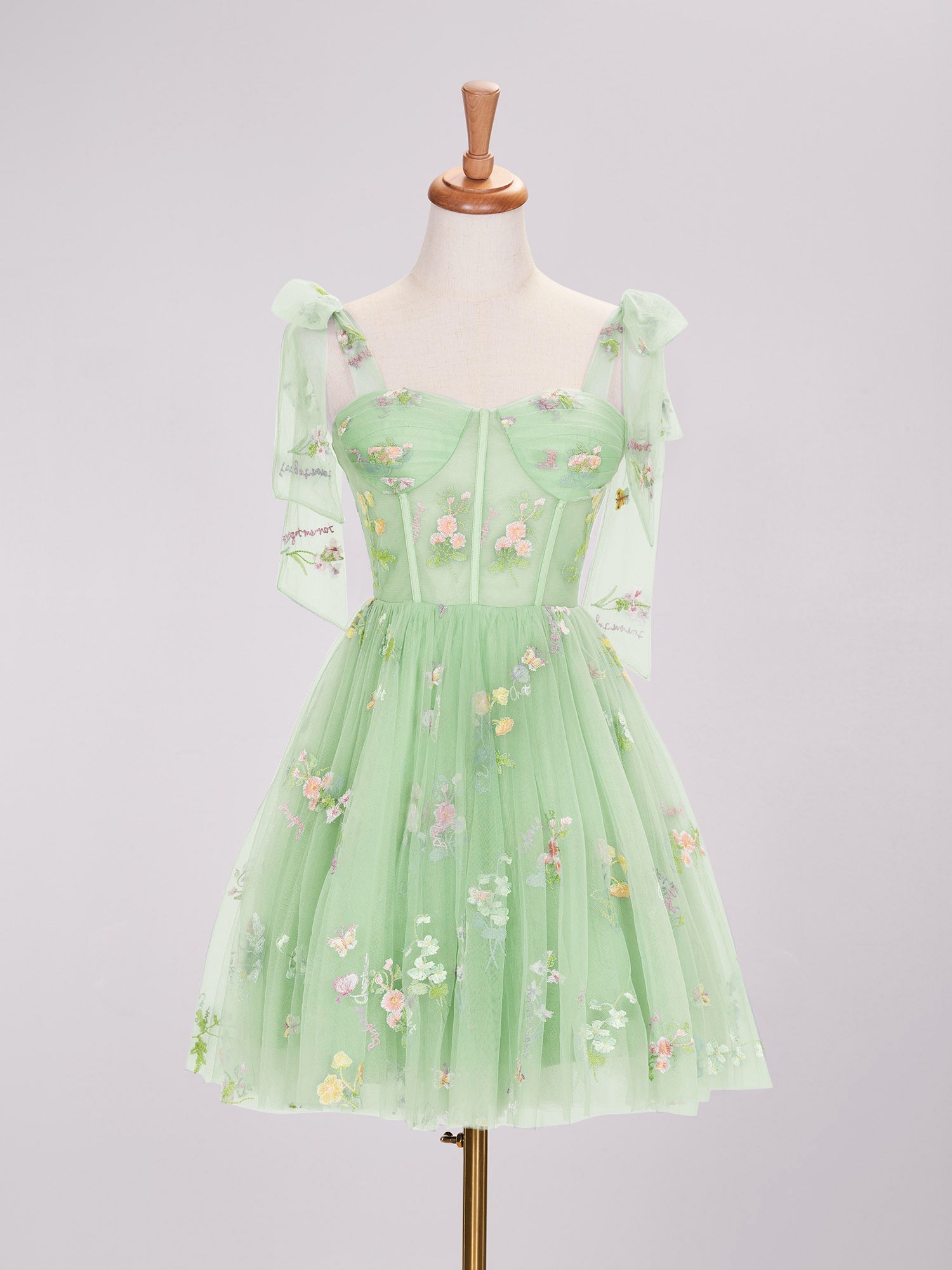 Trendy A-Line Spaghetti Strap Short Homecoming Dress with Embroidery