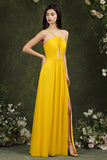 Halter Bridesmaid Dress Long Side Slit