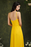 Halter Bridesmaid Dress Long Side Slit