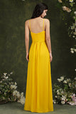 Halter Bridesmaid Dress Long Side Slit