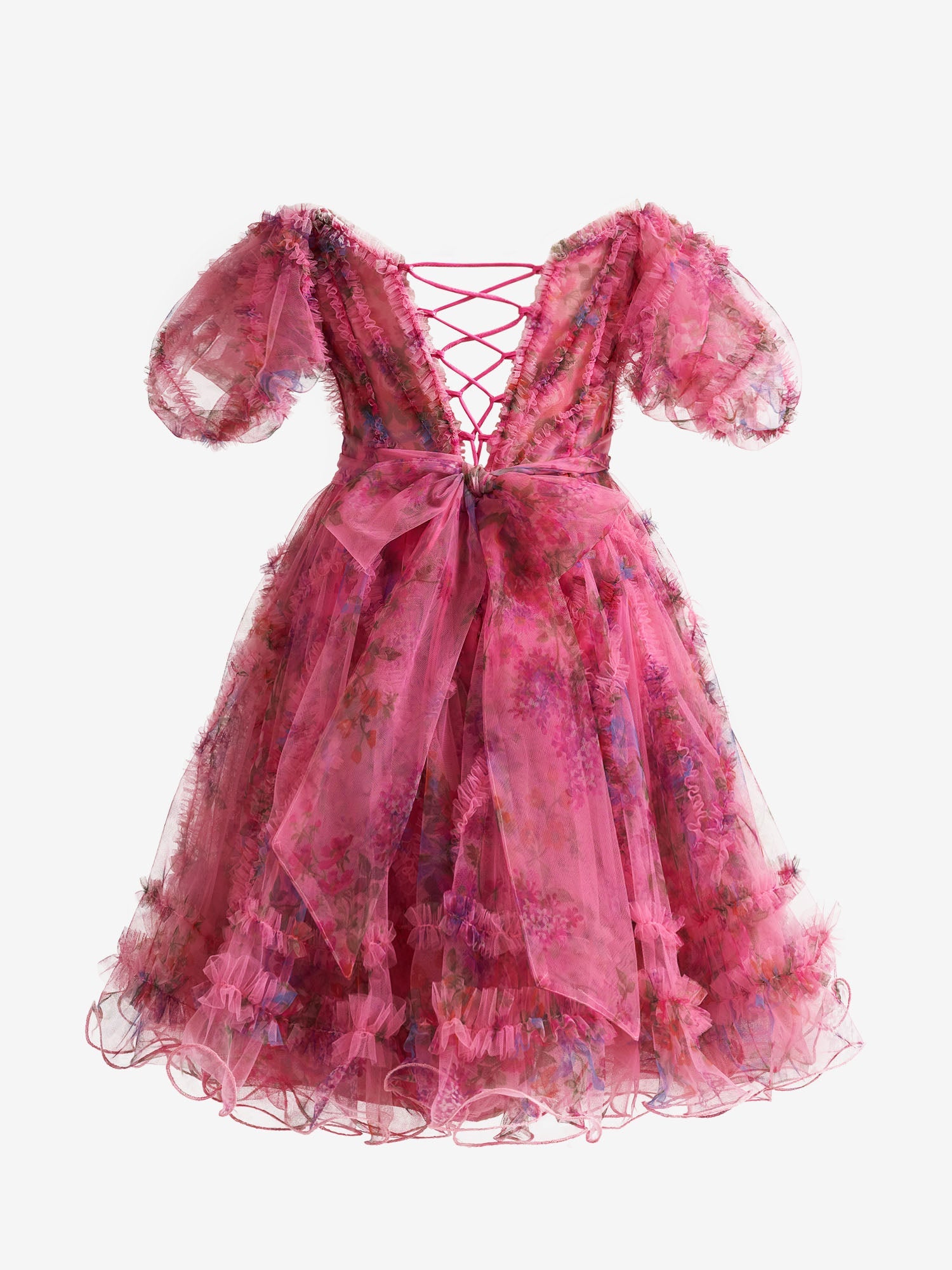 ivana pink dress Fuchsia A Line Off the Shoulder Printed Homecoming Dress, Pink / 10