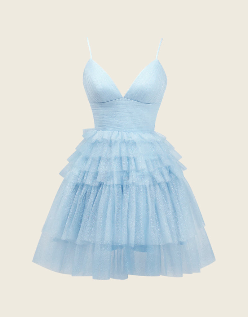 Layla A-Line Deep V-Neck Tiered Homecoming Dress Newinlook Layla A-Line Deep V-Neck Tiered Homecoming Dress Newinlook