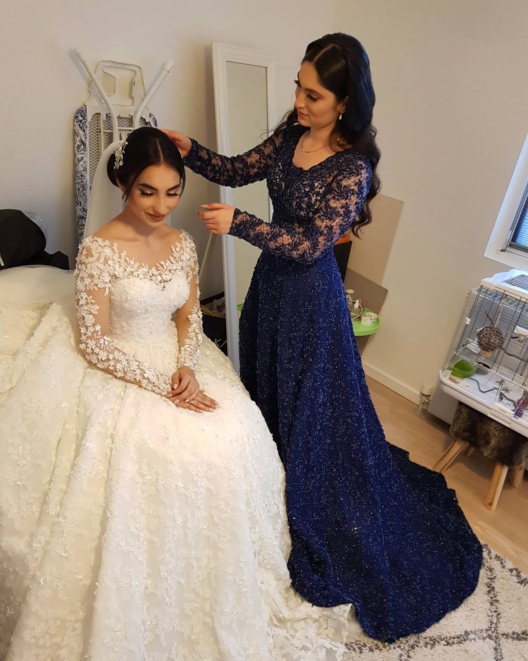 Long Sleeves Lace Ball Gown Wedding Dress Off-the-Shoulder