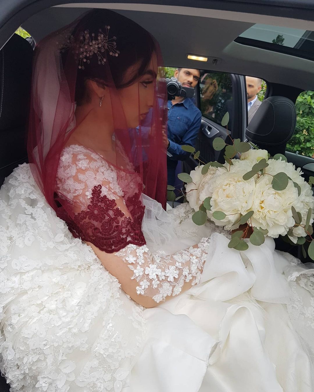 Long Sleeves Lace Ball Gown Wedding Dress Off-the-Shoulder