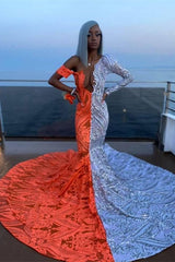 Long Sleeves Sequins Lace Prom Dress Mermaid Online