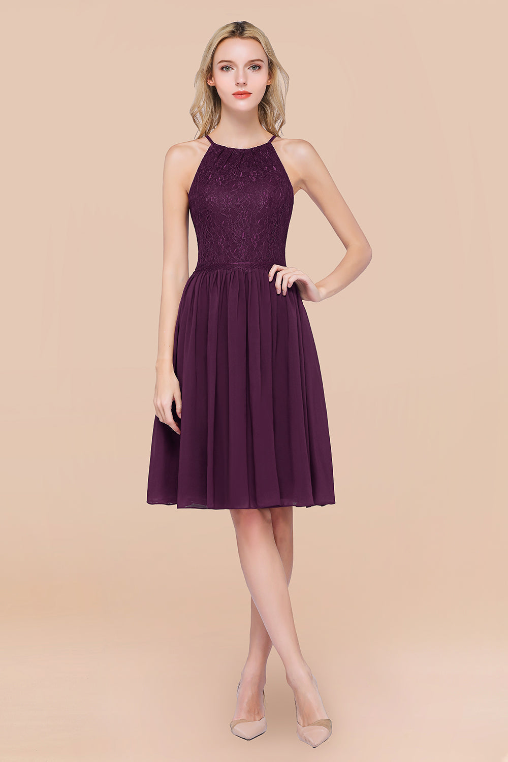 Lovely Burgundy Lace Short Bridesmaid Dresses With Spaghetti-Straps Newinlook Lovely Burgundy Lace Short Bridesmaid Dresses With Spaghetti-Straps Newinlook