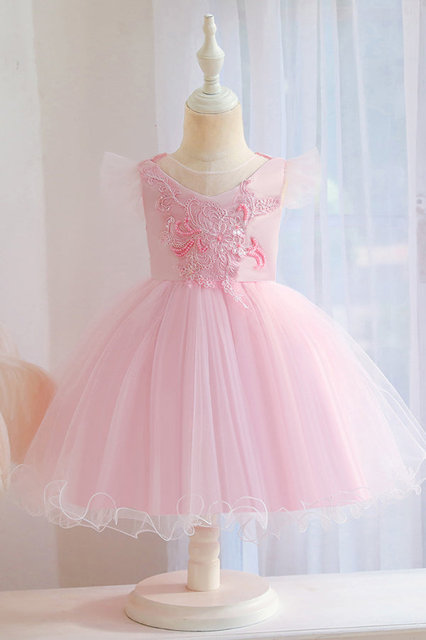 Lovely Pink Tulle Flower Girl Dress