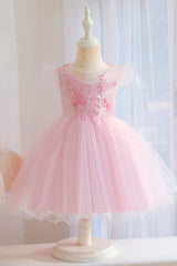Lovely Pink Tulle Flower Girl Dress