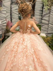 Lovely Sleeveless Ball Gown Flower Girls Dress With Appliques