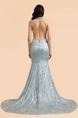 Luxurious Halter Rhinestones Prom Dress Mermaid Long Online