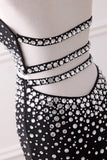 Luxury Chiffon Halter Sleeveless Beadings Prom Dresses with Front Slit Online