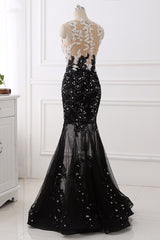 Luxury Tulle Jewel Appliques Mermaid Prom Dresses with Rhinestone Online