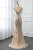 Luxury Tulle Jewel Beadings Mermaid Prom Dresses with Tassels Online