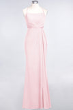 Mermaid Spandex Spaghetti Straps Ruffle Lace Bridesmaid Dress